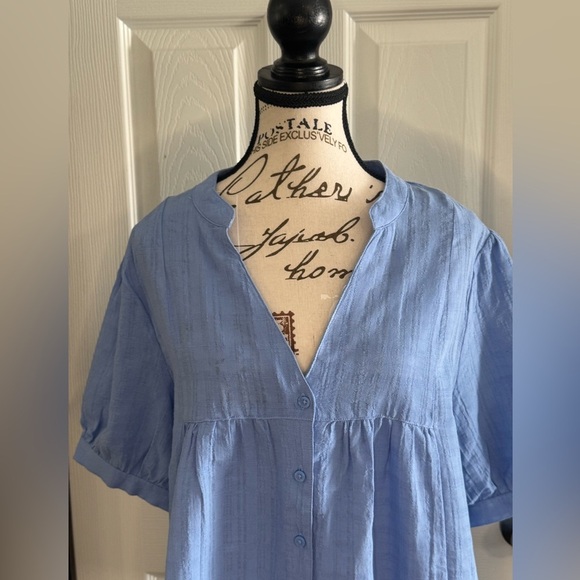 a.n.a Light Blue Button-Up Blouse - Picture 2 of 15